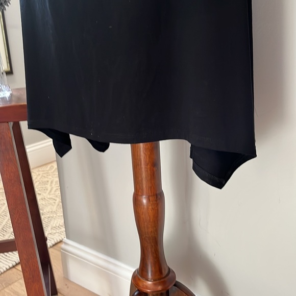 EILEEN FISHER Dress Black Jersey Handkerchief Hem - Picture 8 of 9